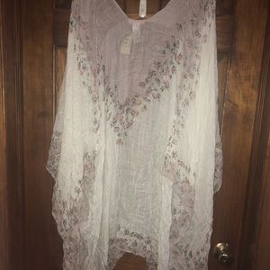 White and floral Kimono